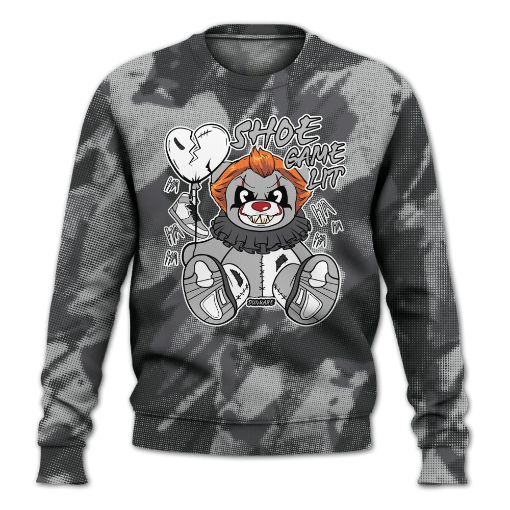Sweatshirt To Match White Thunder 4s - Shoe Game Bear Abstract Halftone All Over Print