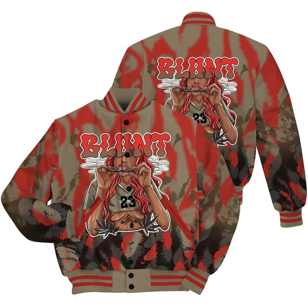 Varsity Jacket To Match Olive 9s Shirt - Bluntz Burnz All Over Print