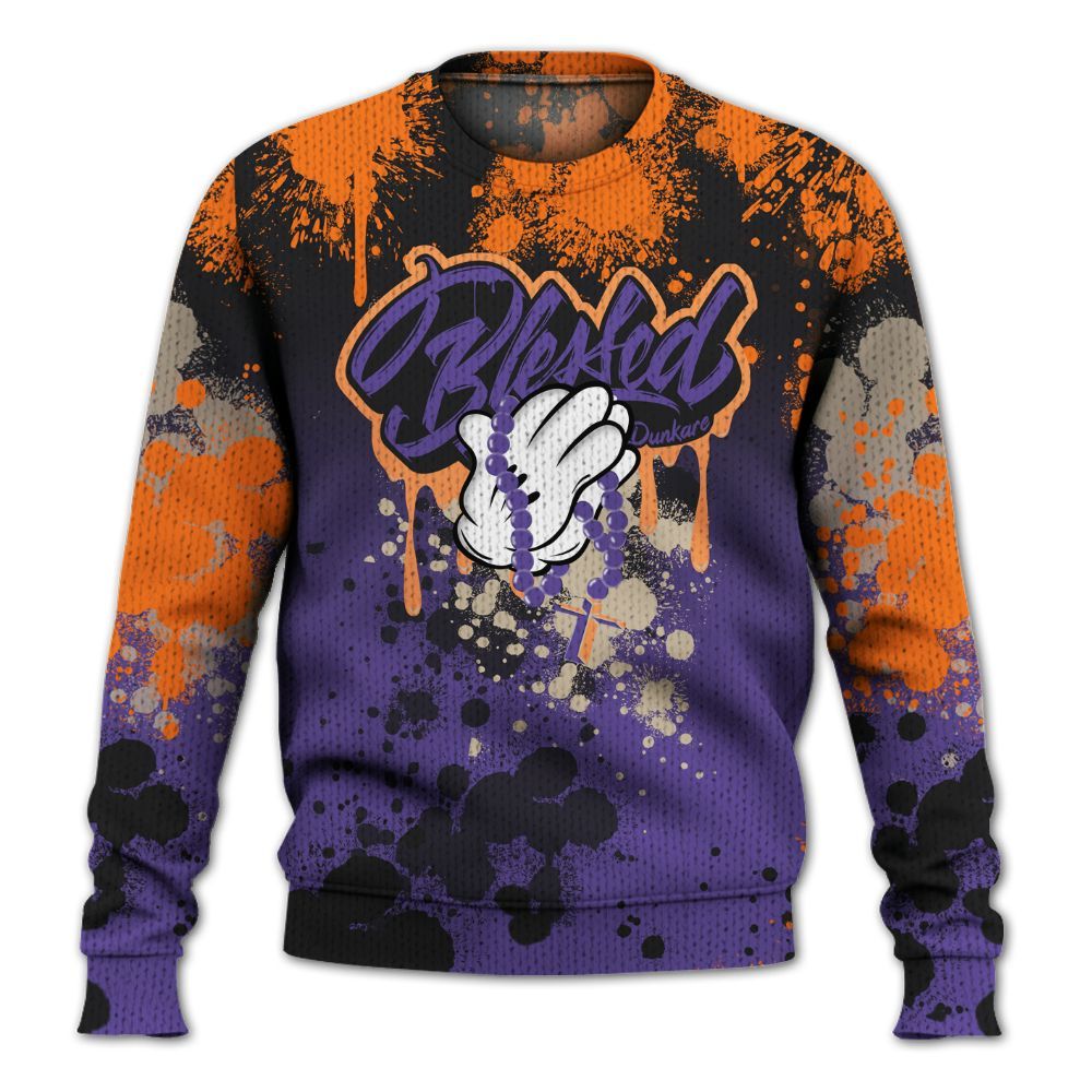 Knitted Sweater To Match Air Max Waffle SP Voltage Purple - God Blessed Ink Drip