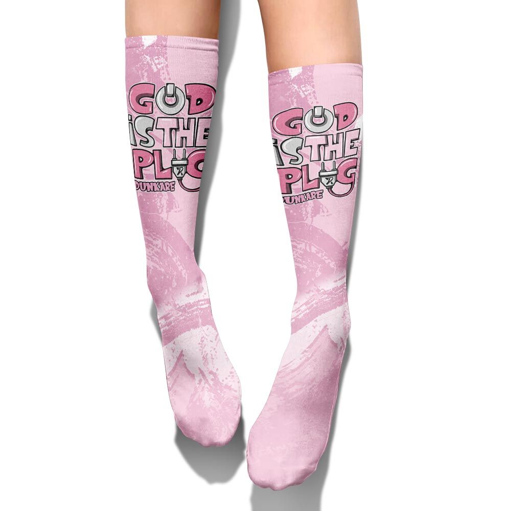 Sock To Match Orchid 4s - God Is The Power Cord Circle Splash