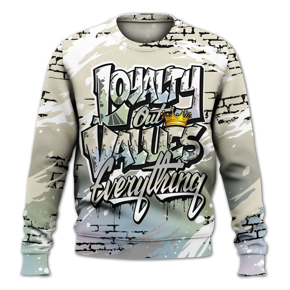 Sweatshirt To Match Joins Year Of The Snake 5s - Values Of Loyalty Drip All Over Print