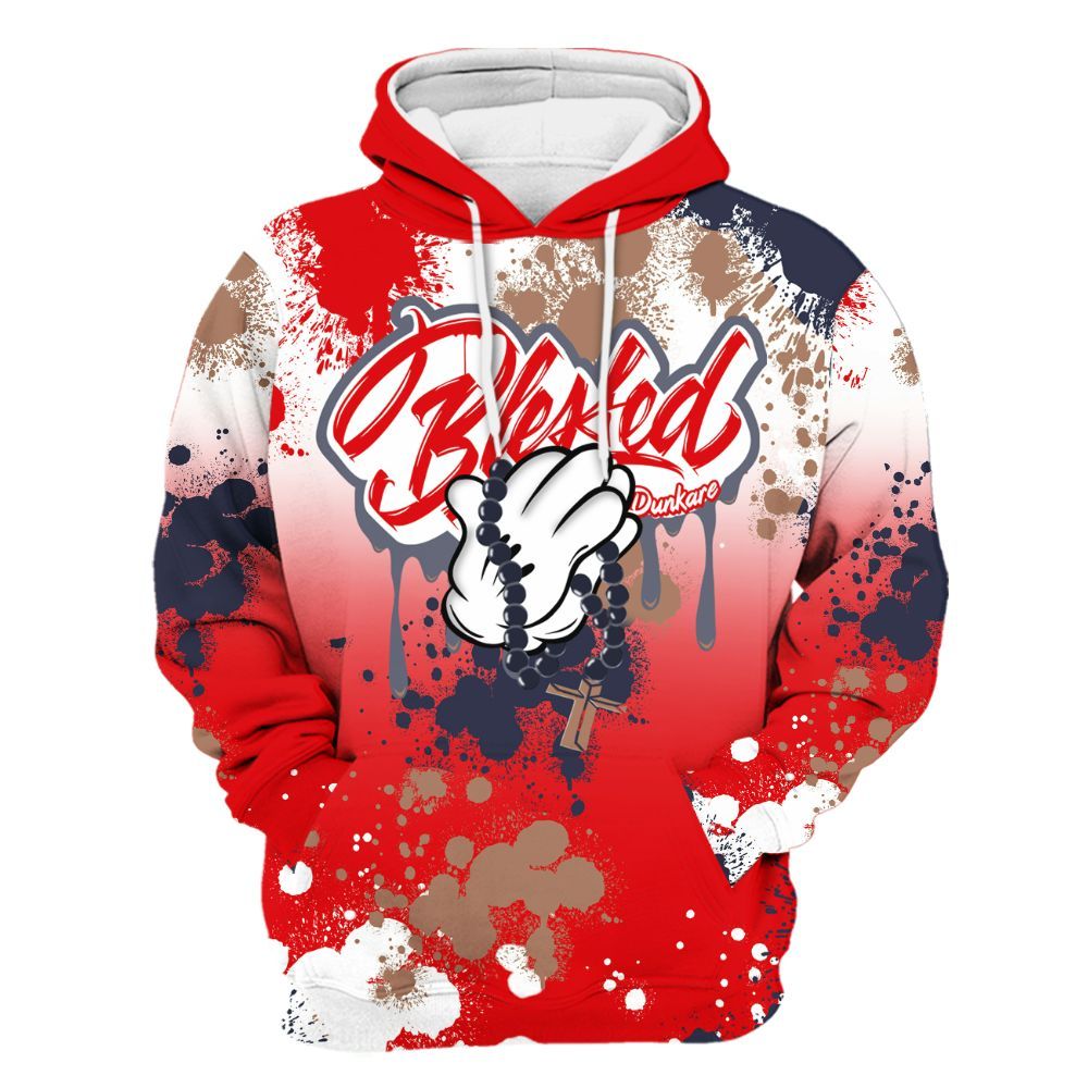 Hoodie To Match Low OG Howard Bison 1s - God Blessed Dripping All Over Print