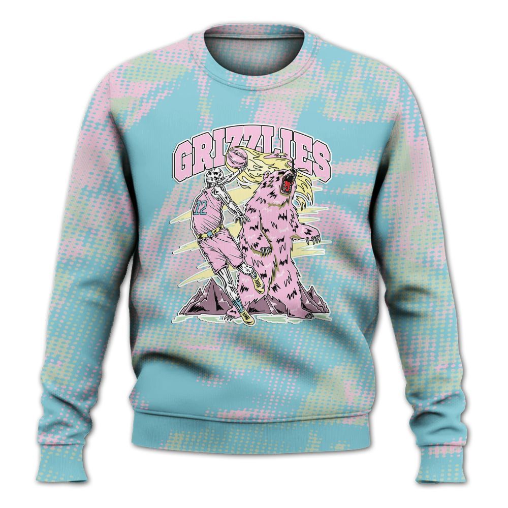 Sweatshirt To Match SB Dunk Low Visty - Grizzly Bear Skeleton Brown Sugar All Over Print