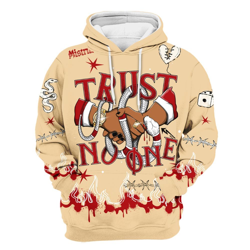 Hoodie To Match Dunk Low Strawberry Waffle - Trust No One Snake-Bite Doodle Crayon All Over Print