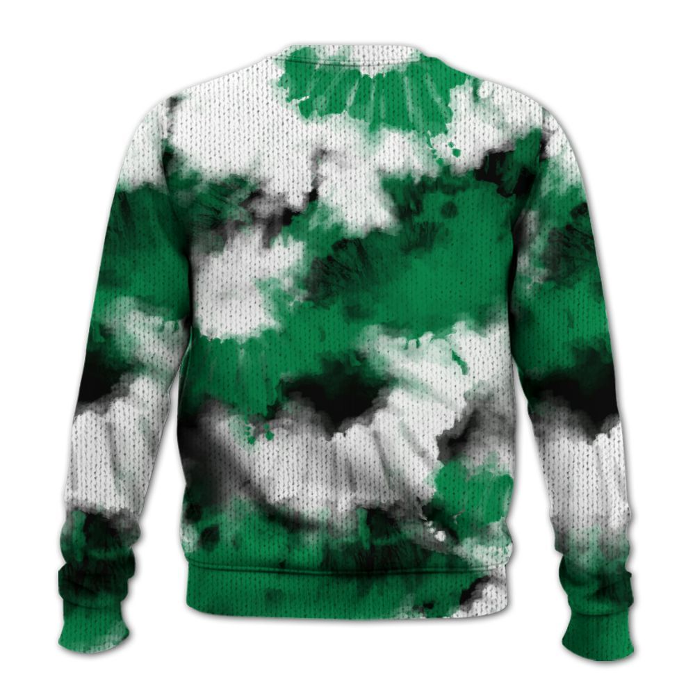 Knitted Sweater To Match Mid Lucky Green 1s - Tie Dye FK Around Find Out