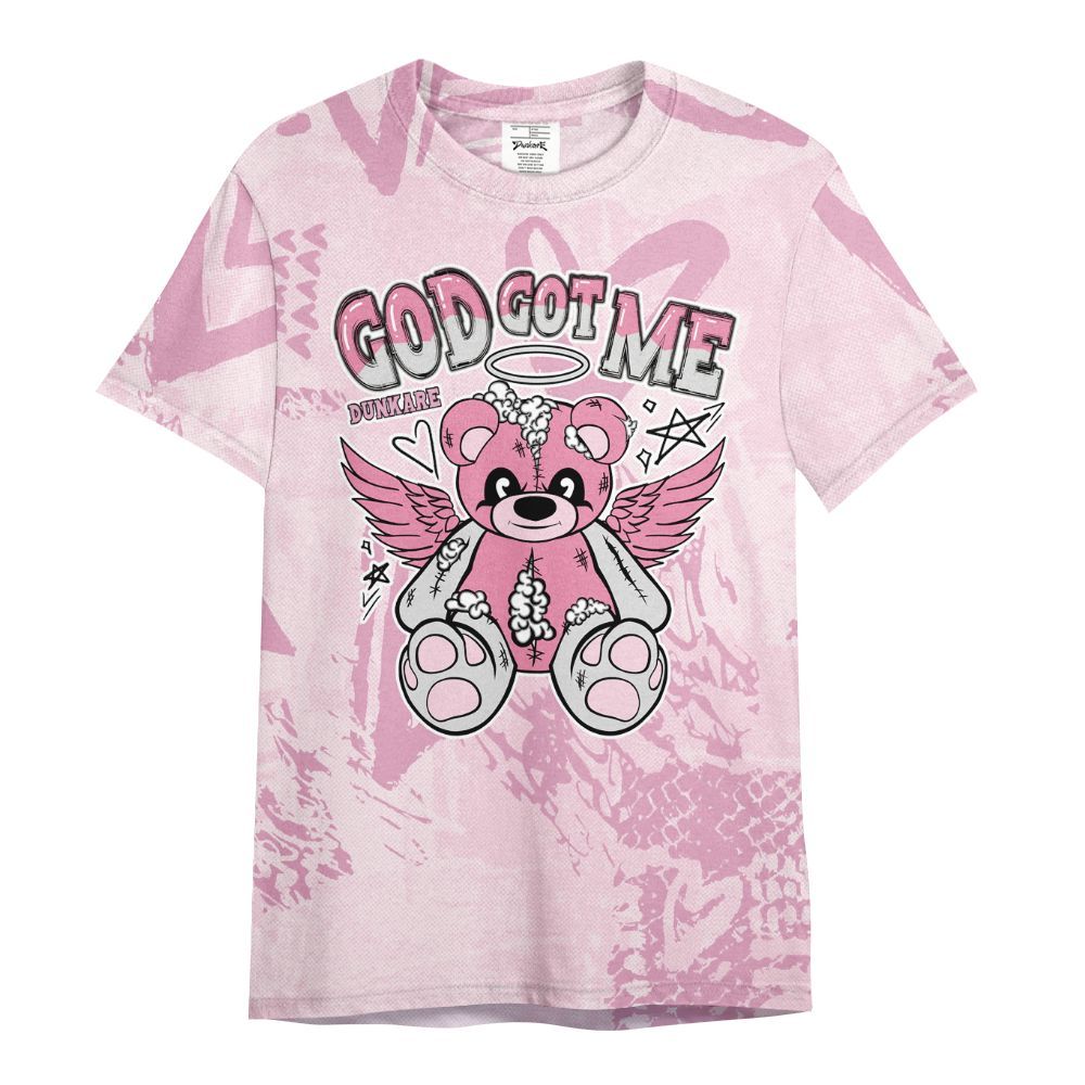 Shirt To Match Orchid 4s - Gods Guides Me Bear Heart Grunge All Over Print