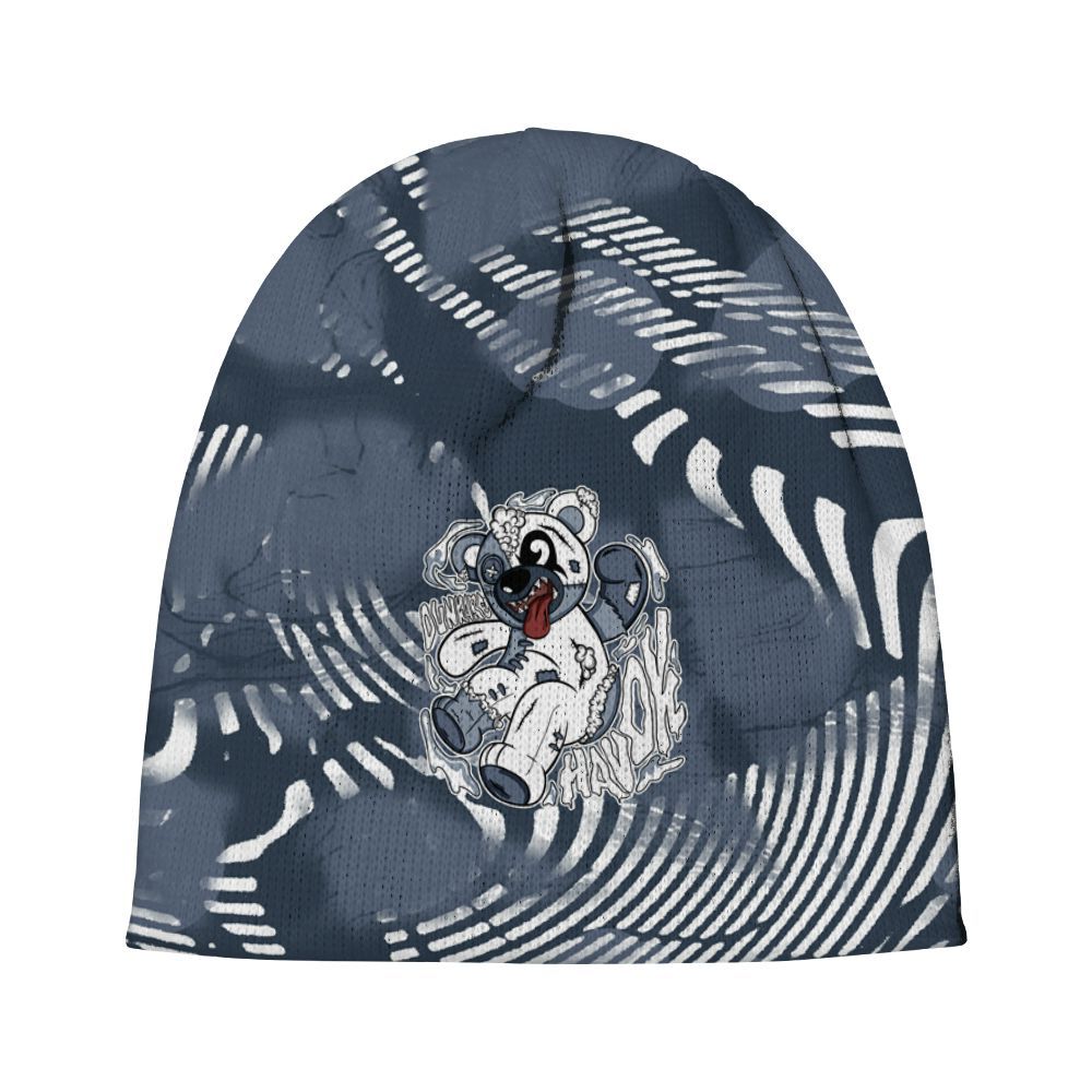 Beanie Hat To Match Low Diffused Blue 11s - Havok Bear Graphic