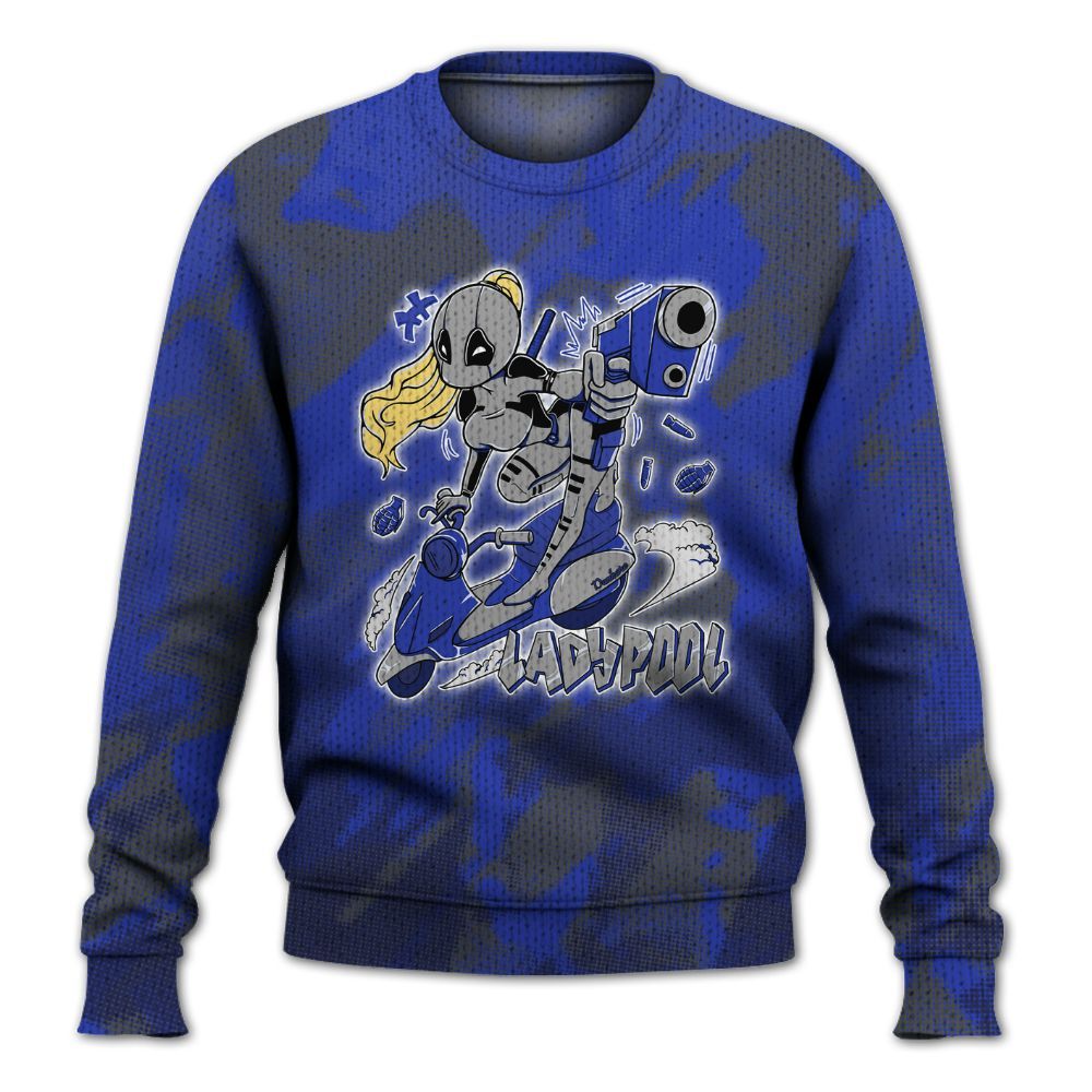 Knitted Sweater To Match Air Max Plus Black Racer Blue - Lady Pool Cartoon Abstract Halftone