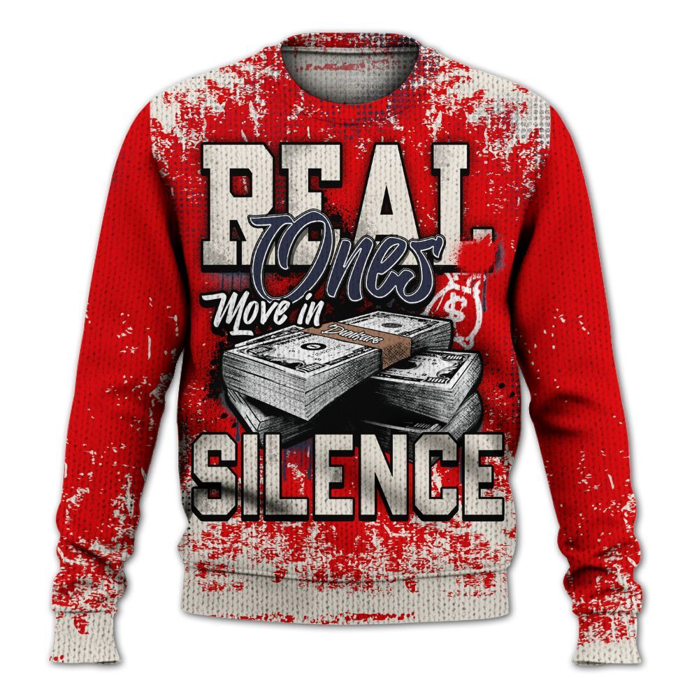 Knitted Sweater To Match Low OG Howard University 1s - Move In Silence Money Street Retro