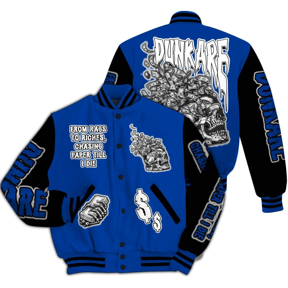 Varsity Jacket To Match Hyper Royal 12s - From Rags To Riches All Over Print