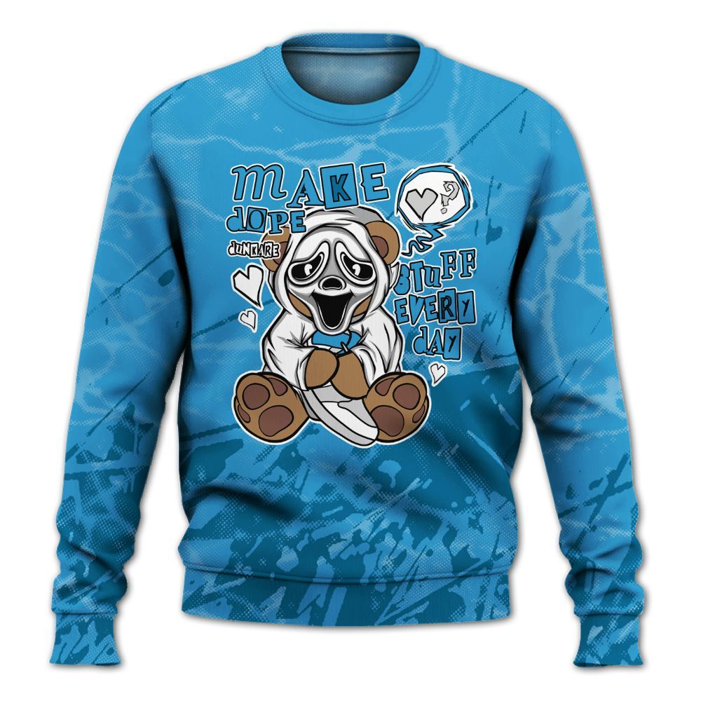 Sweatshirt To Match Powder Blue 9s - Make Dopes Bear Profound All Over Print