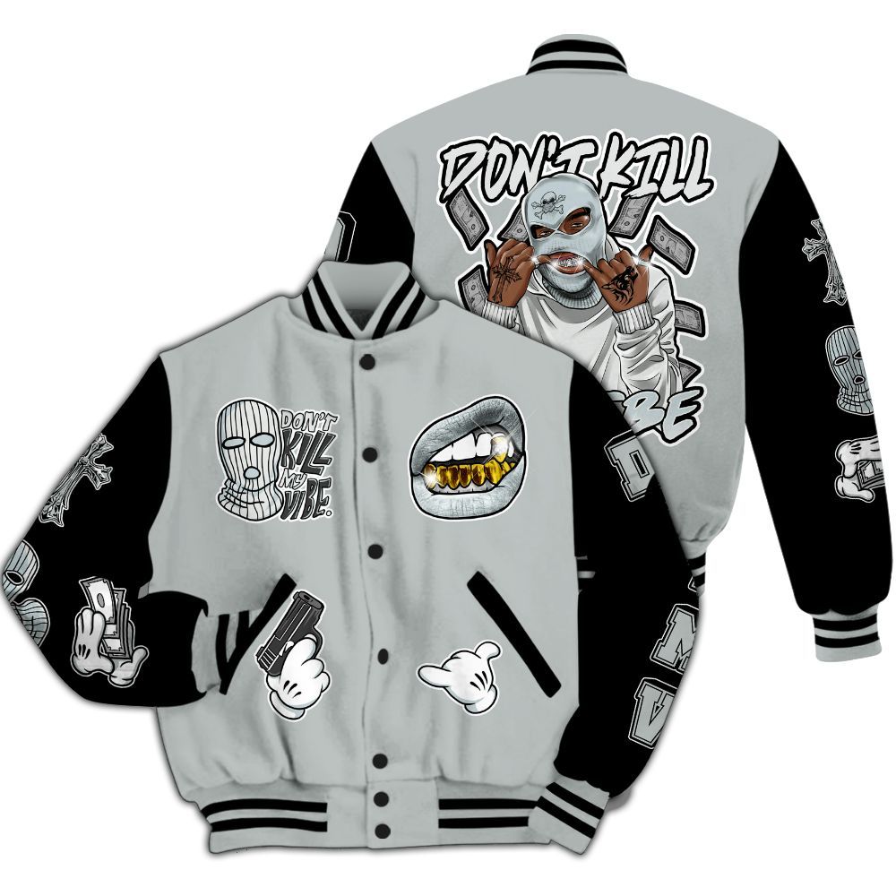 Varsity Jacket To Match Black Wolf Grey 12s - Vibe.Unique All Over Print