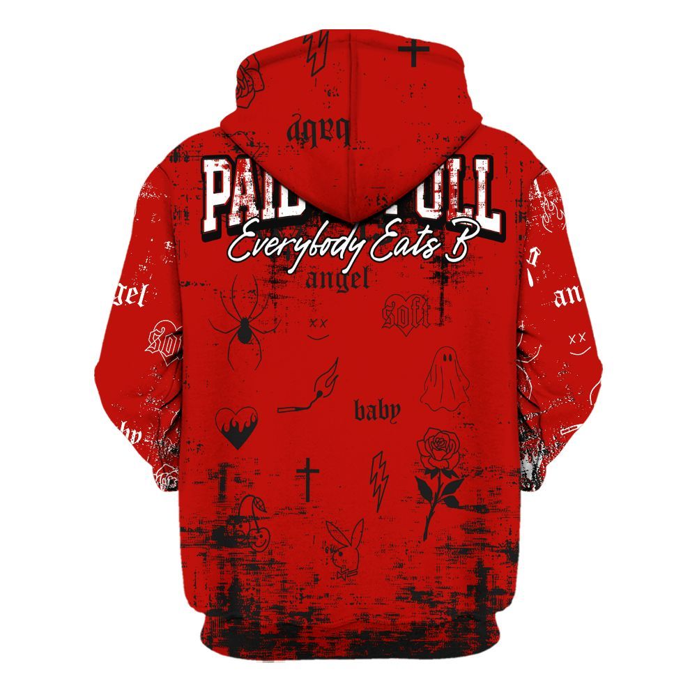 Hoodie To Match OG Fire Red 5s - Paid In Full Money All Over Print