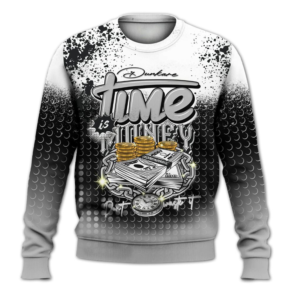 Sweatshirt To Match Low 85 Metallic Black 1s - Halftone Time Is Money All Over Print