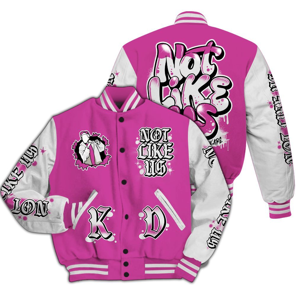 Varsity Jacket To Match Dunk Low Active Fuchsia - None Like Us Graphic All Over Print