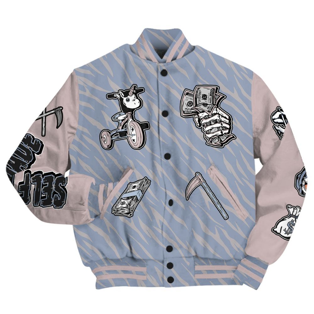 Varsity Jacket To Match Ja 2 Induction - Self Make Skeleton All Over Print