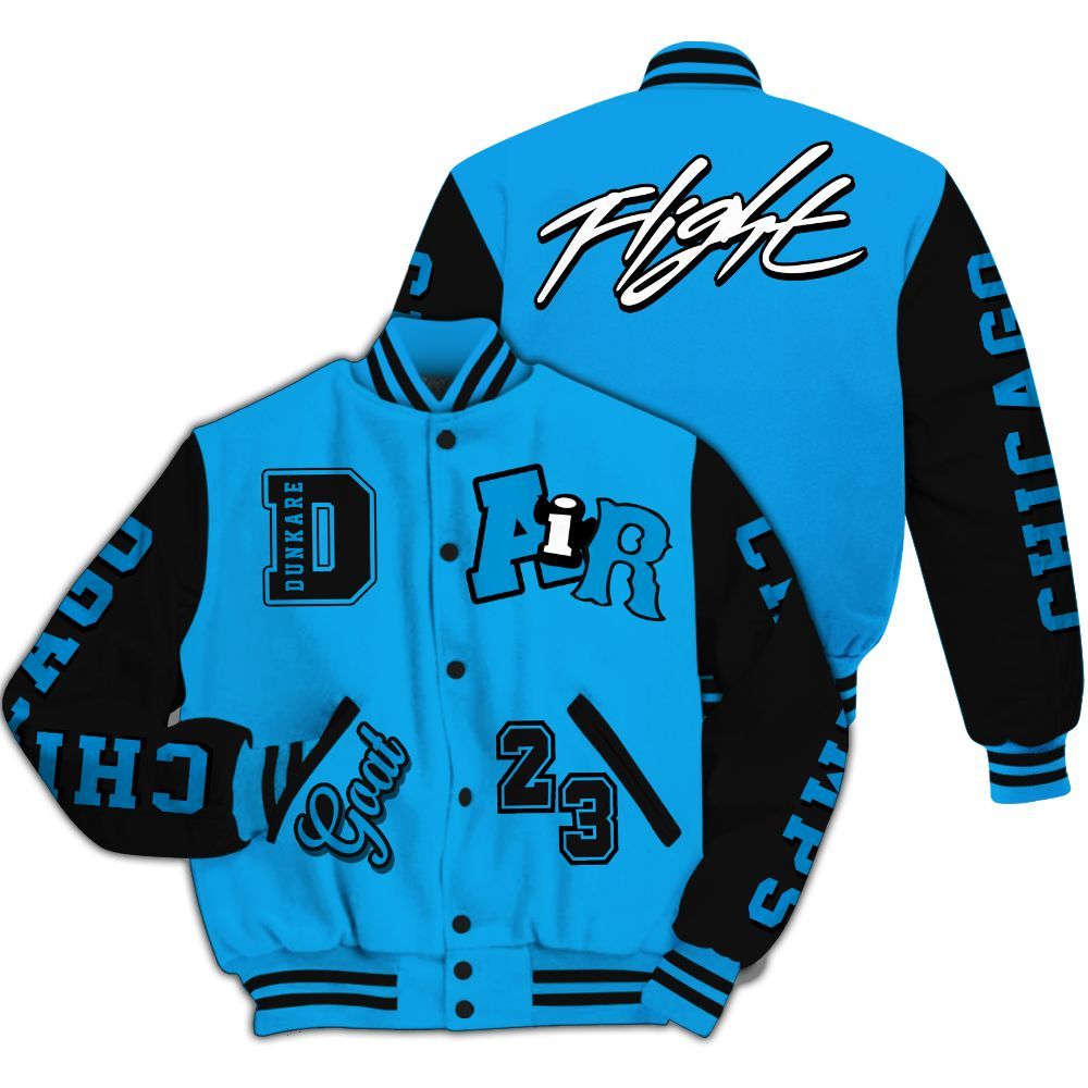 Varsity Jacket To Match Black University Blue 2022 13s - AIR Number 23 GOAT All Over Print