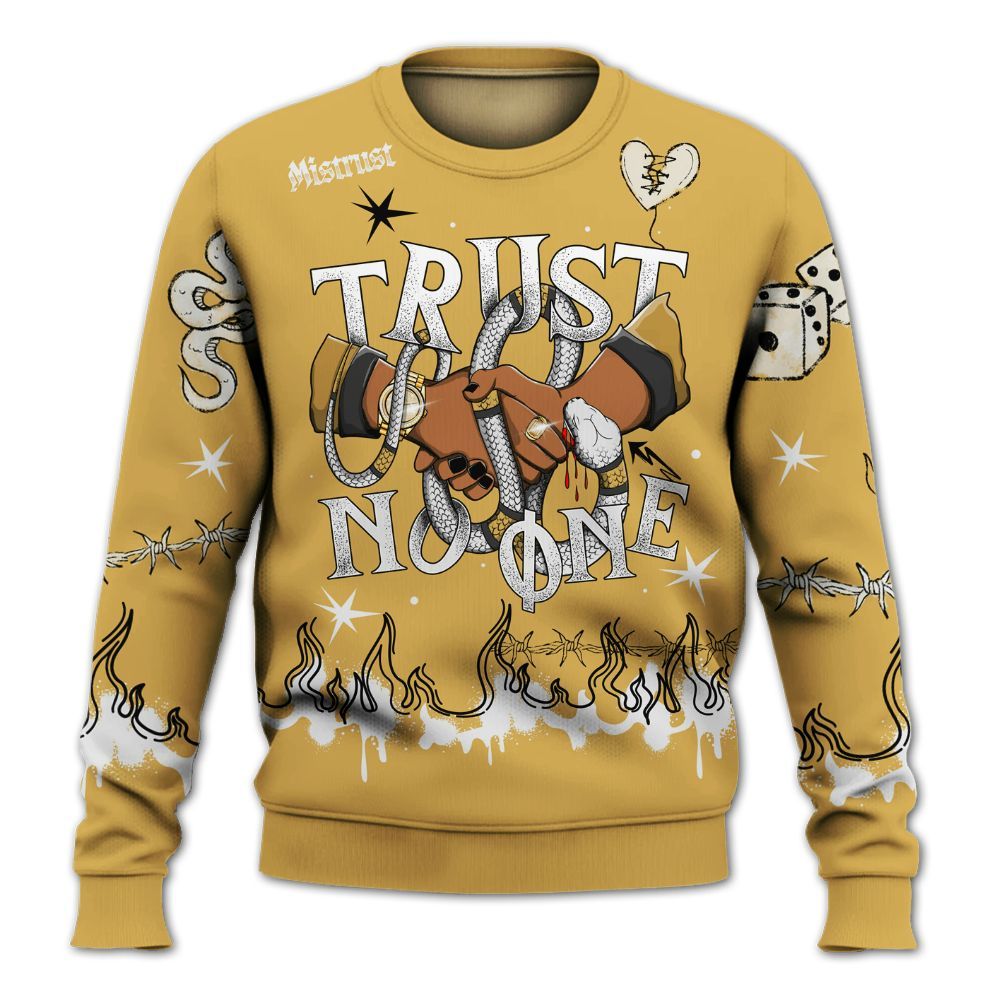 Sweatshirt To Match Retro Light Ginger 14s - Trust No One Snake-Bite Doodle Crayon All Over Print