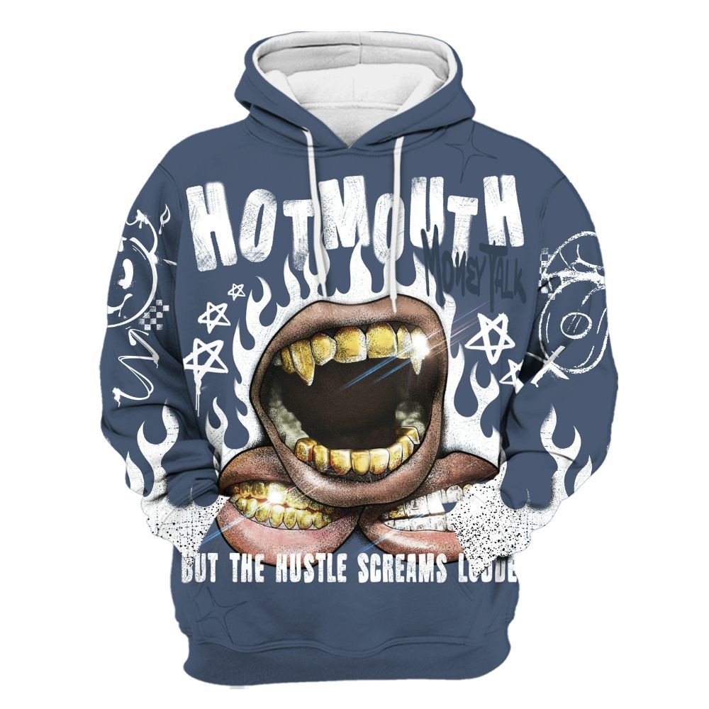Hoodie To Match Low Diffused Blue 11s - Mouth Burning Street Style All Over Print