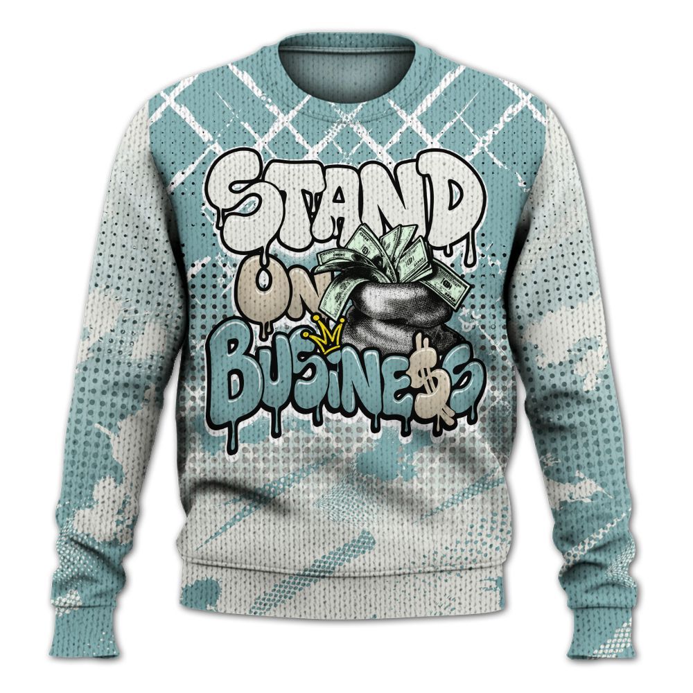 Knitted Sweater To Match Dunk Low Glacier Blue Pale Ivory - Halftone Stand Business Dripping