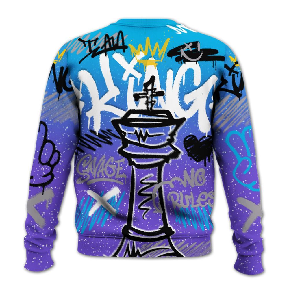 Sweatshirt To Match Retro Aqua 8s - Street King Chess Streetwear All Over Print