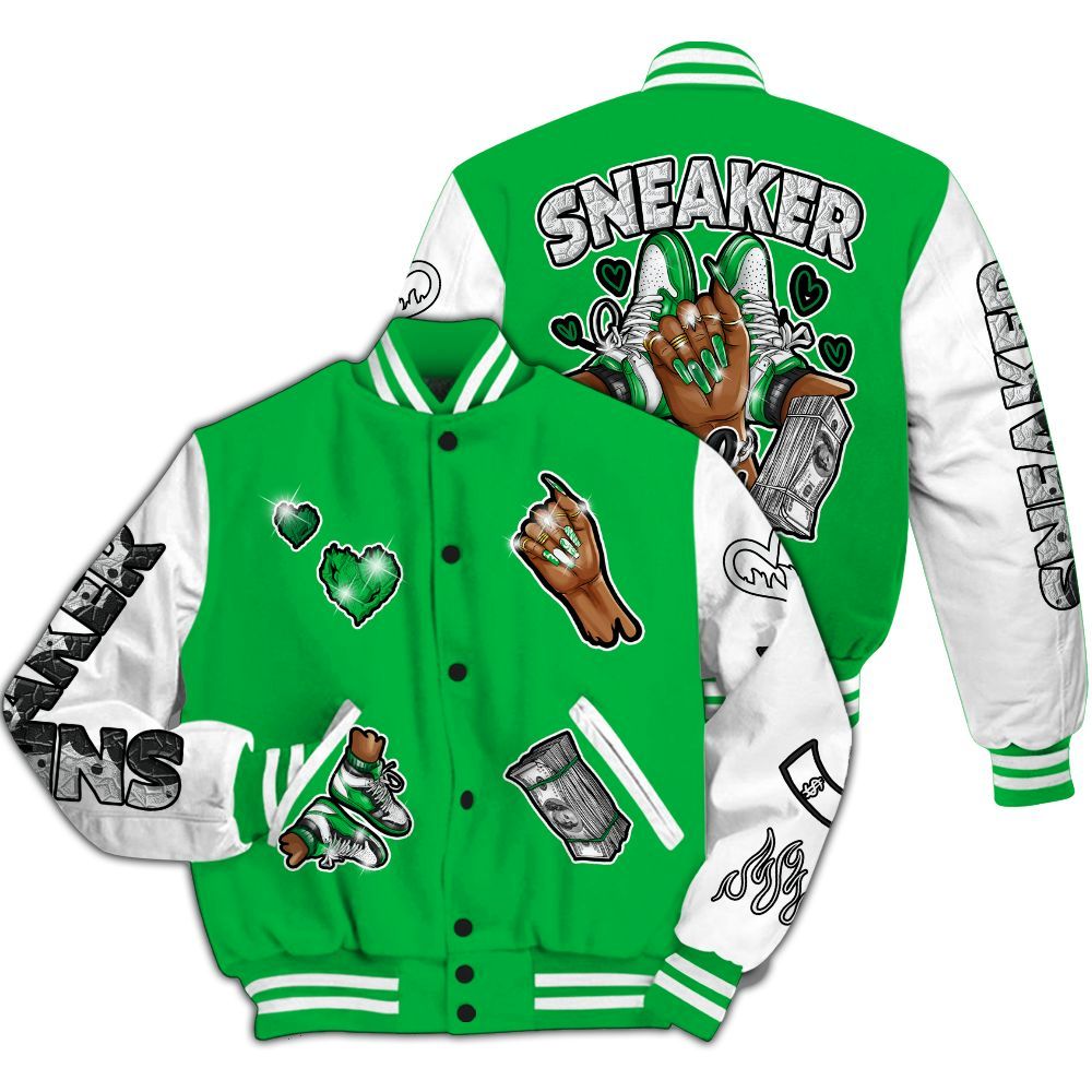 Varsity Jacket To Match Lucky Green 5s - Sneakerz Girlz All Over Print