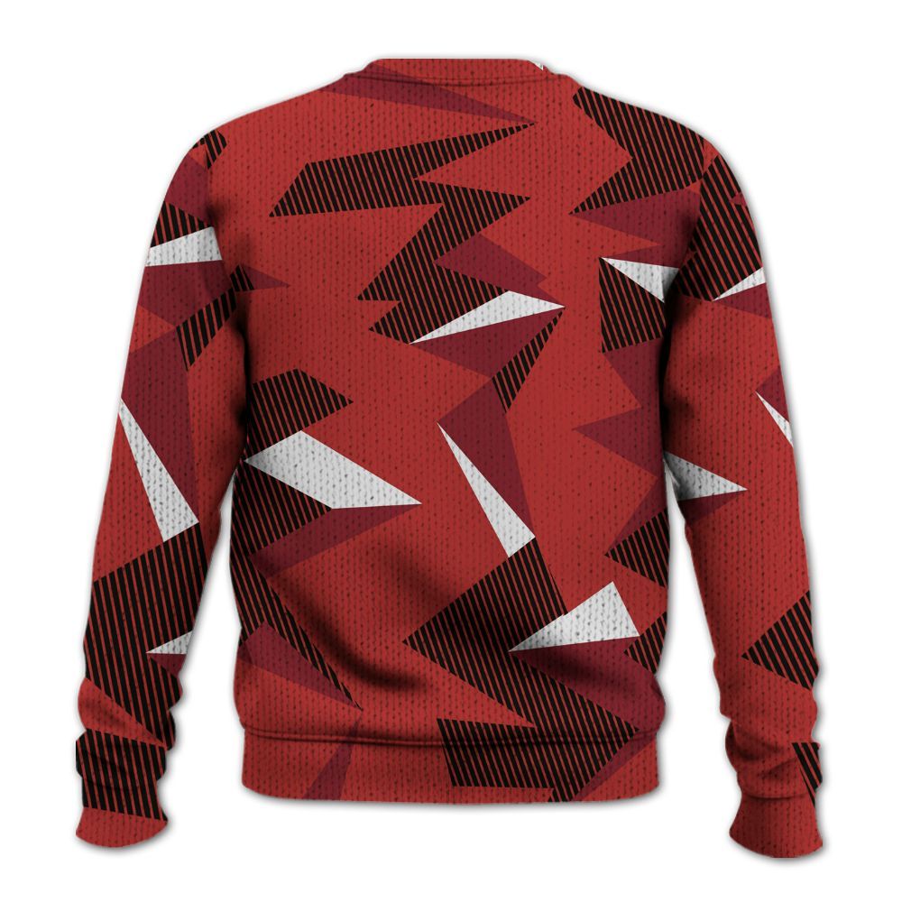 Knitted Sweater To Match Bred Reimagined 4s - Geometric Camouflage Pattern