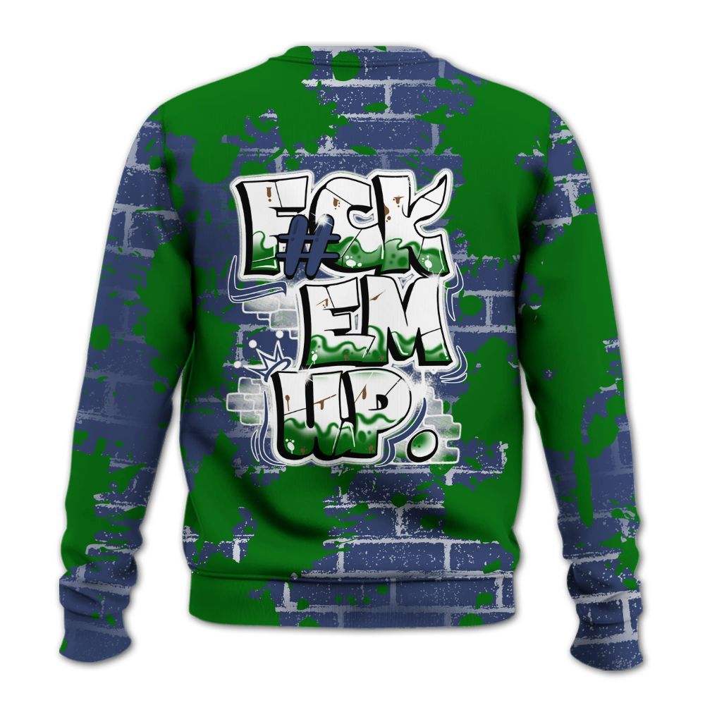 Sweatshirt To Match Midnight Navy 13s - F#ck Em Graphic Brick Art All Over Print