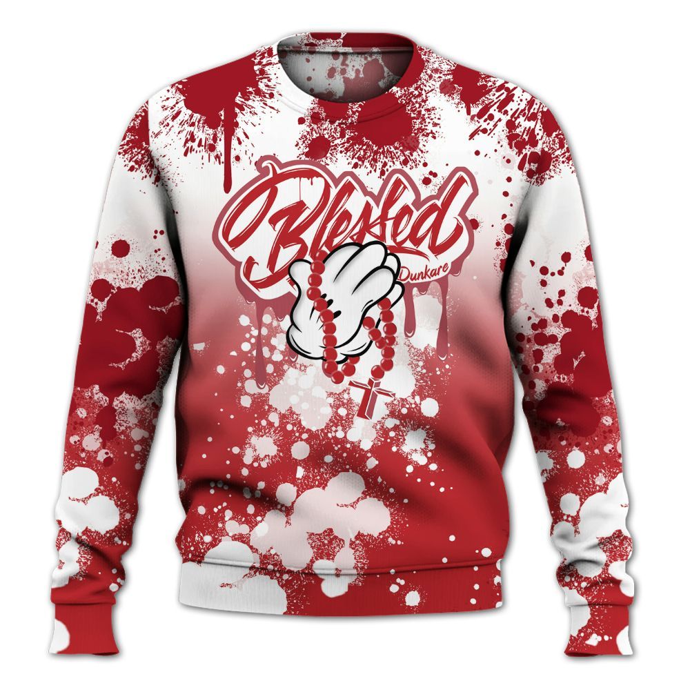 Sweatshirt To Match Retro Cherry 12s - God Blessed Ink Drip All Over Print