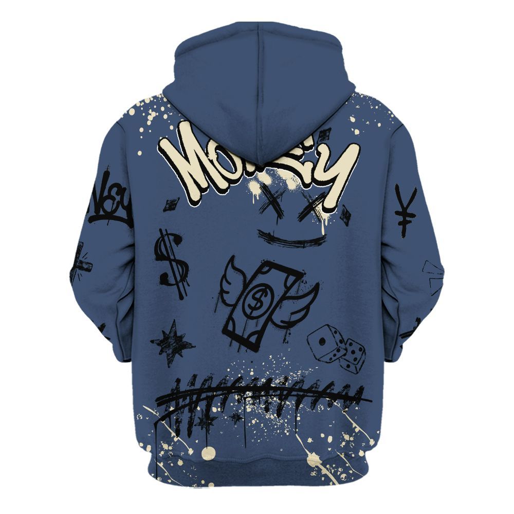 Hoodie To Match Diffused Blue 3s - Everybody Paid In Full Crayon All Over Print