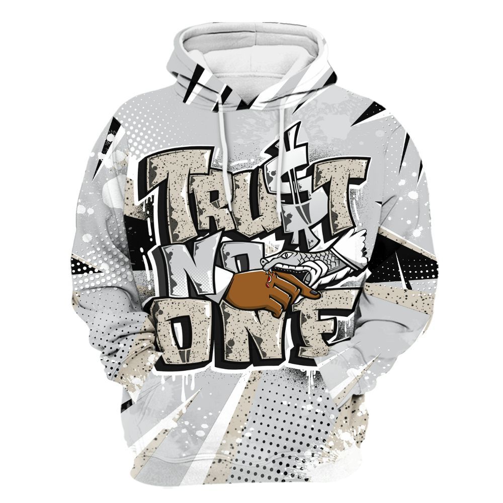 Hoodie To Match Metallic Silver 2024 5s - Poly Trust No One Dripping All Over Print