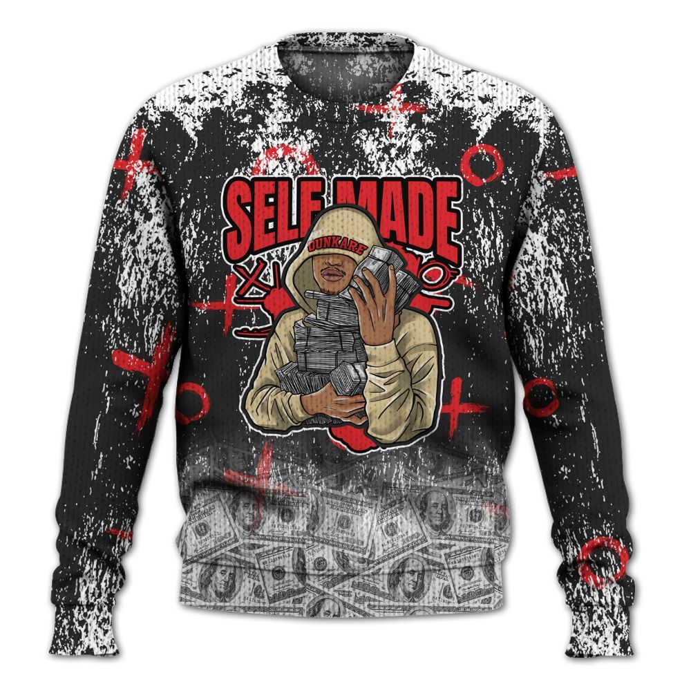 Knitted Sweater To Match Prime 93 Fire Red - Selfmade Unique Grunge