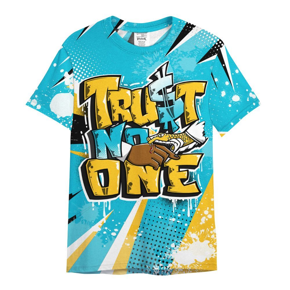 Shirt To Match Retro Aqua 5s - Poly Trust No One Dripping All Over Print