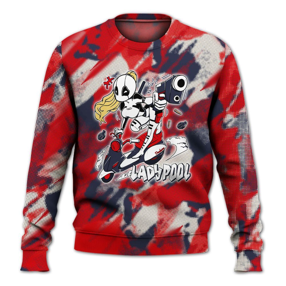 Sweatshirt To Match Low OG Howard University 1s - Lady Pool Cartoon Abstract Halftone All Over Print