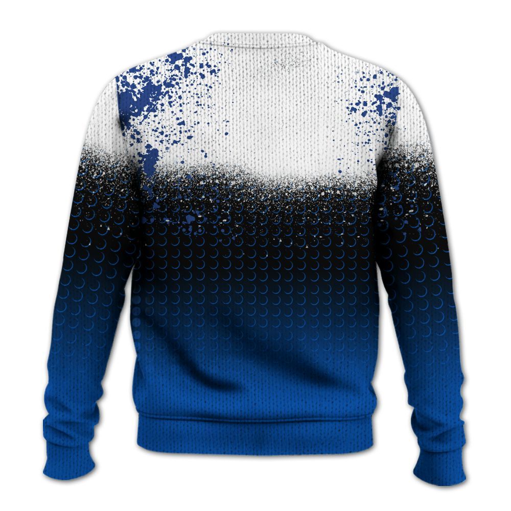 Knitted Sweater To Match Racer Blue 5s - Halftone Time Is Money