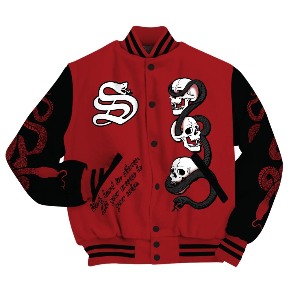 Varsity Jacket To Match Alternate Flu Game 12s - Snake Move In Silence All Over Print