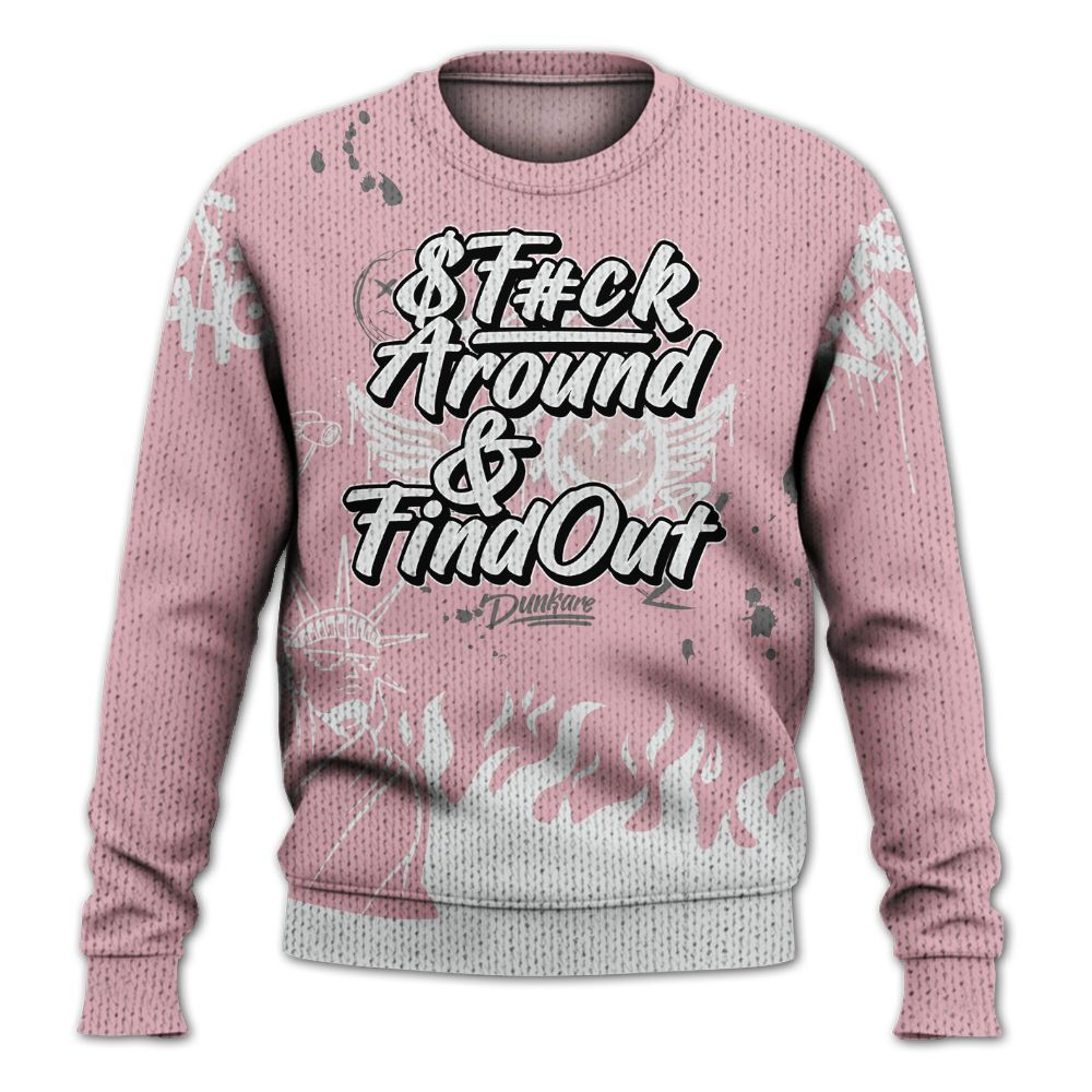 Knitted Sweater To Match Air Max DN Pink Foam - Graphic Fck Around Find Out