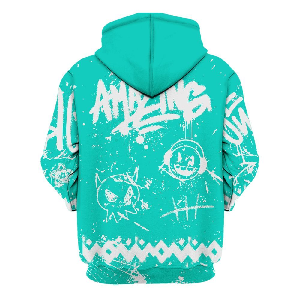 Hoodie To Match Dunk Low Clear Jade - Friday Sneaker Crayon All Over Print