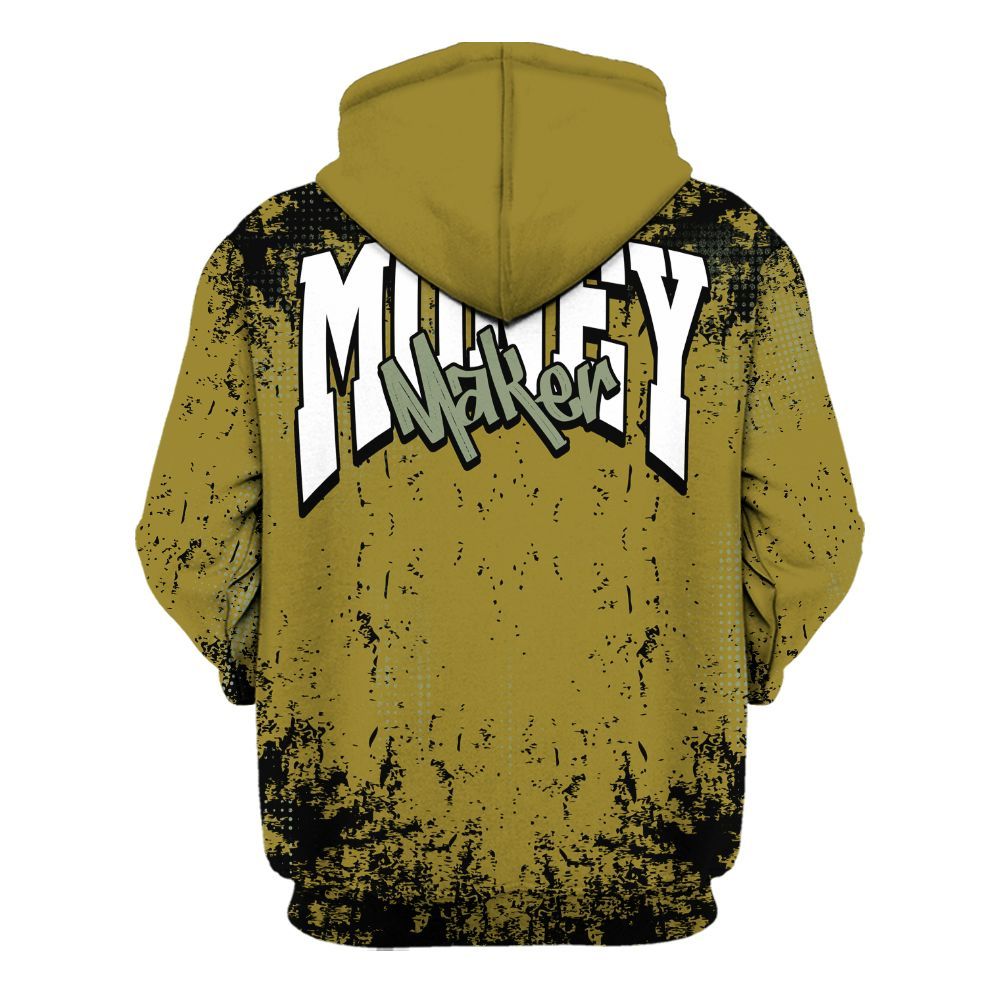 Hoodie To Match Air Flightposite Metallic Gold - Move In Silence Money Street Retro All Over Print