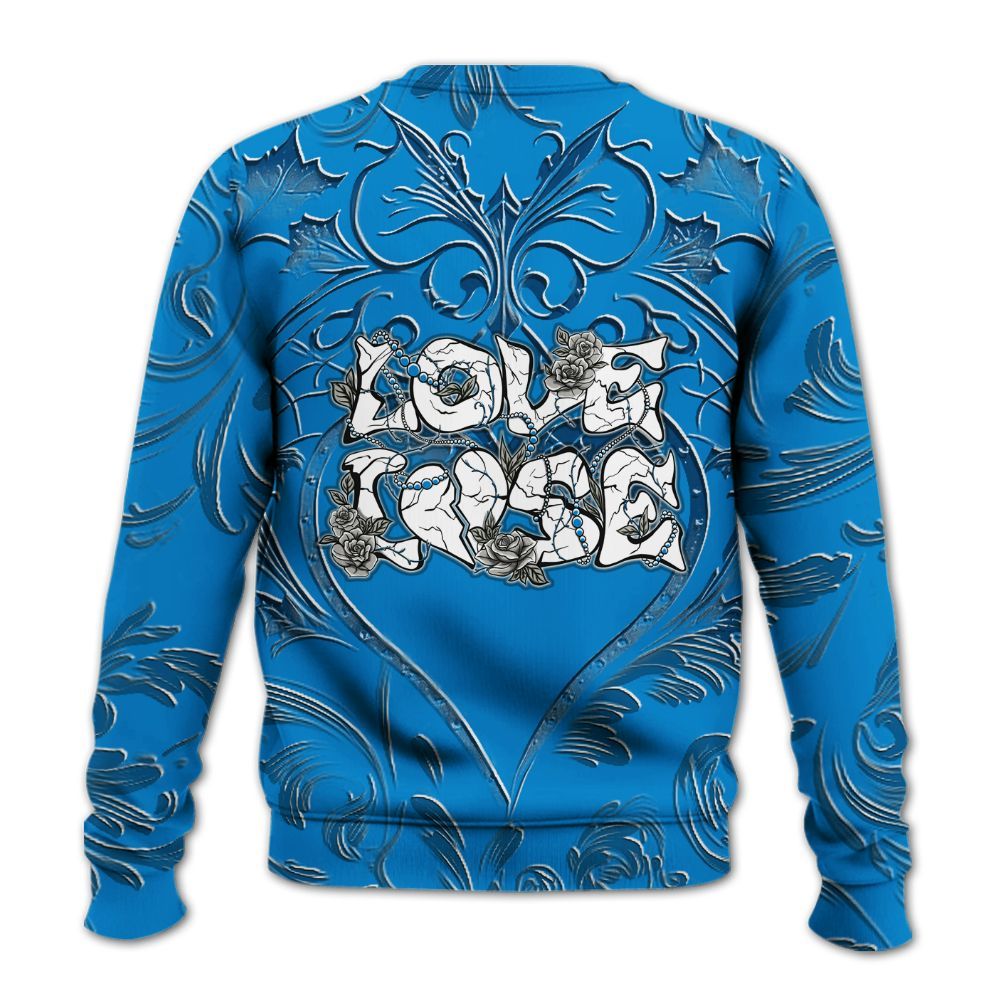 Sweatshirt To Match Military Blue 4s - Loves Lose Gothic All Over Print