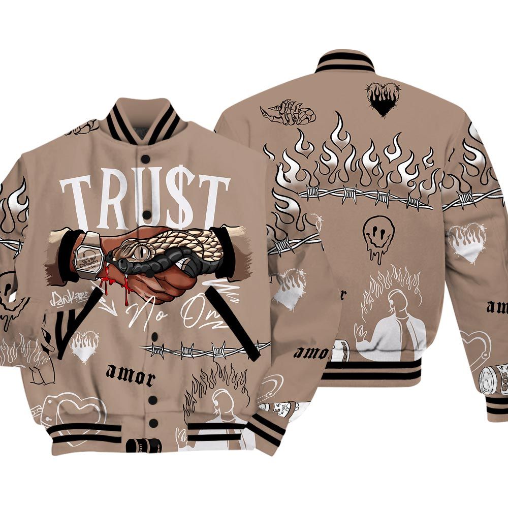 Varsity Jacket To Match Varsity Jacket Snake Trust No One, OG Latte 1s - To Match Sneaker OG Latte 1s 2504 NCT