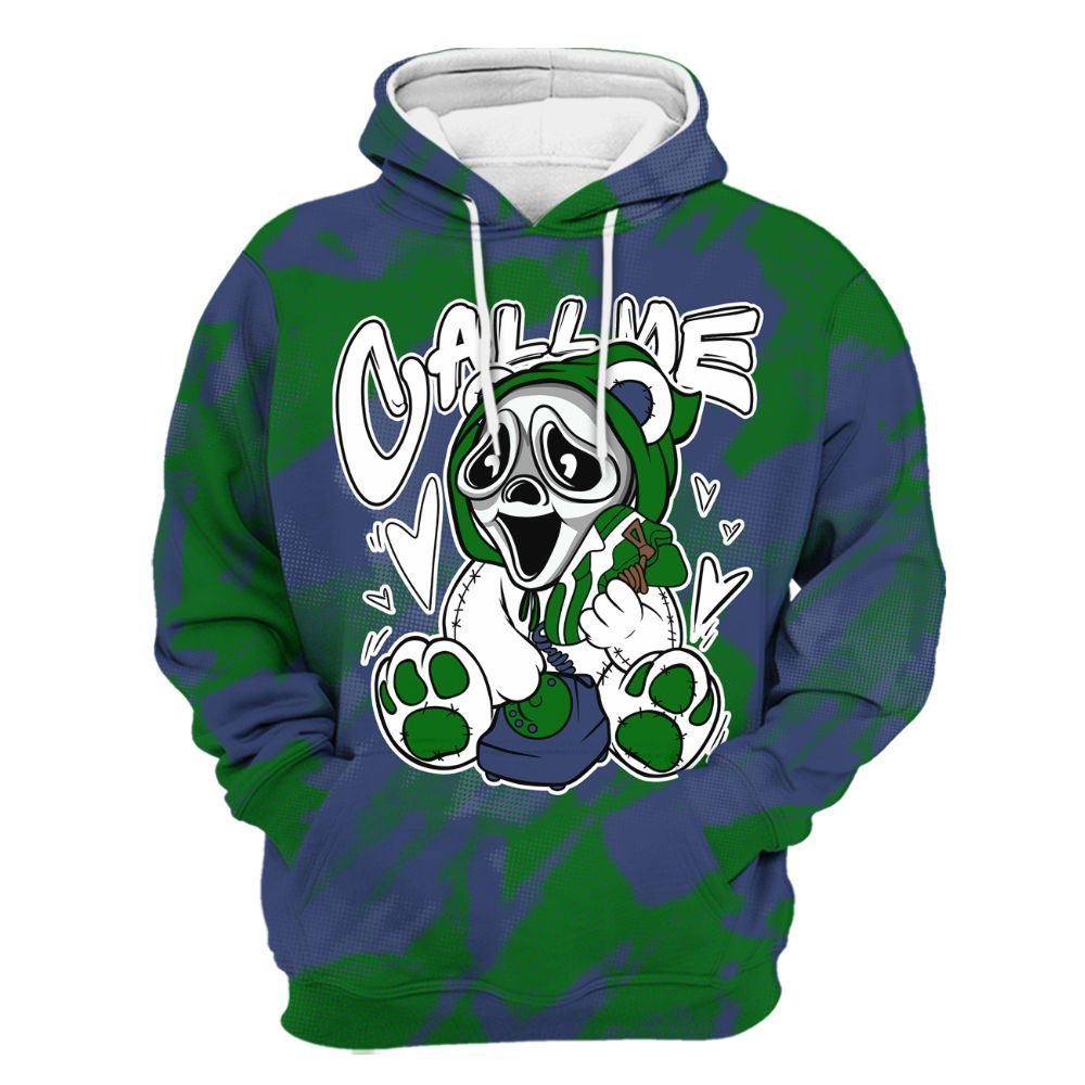 Hoodie To Match Midnight Navy 13s - Call Me Bear Abstract Halftone All Over Print