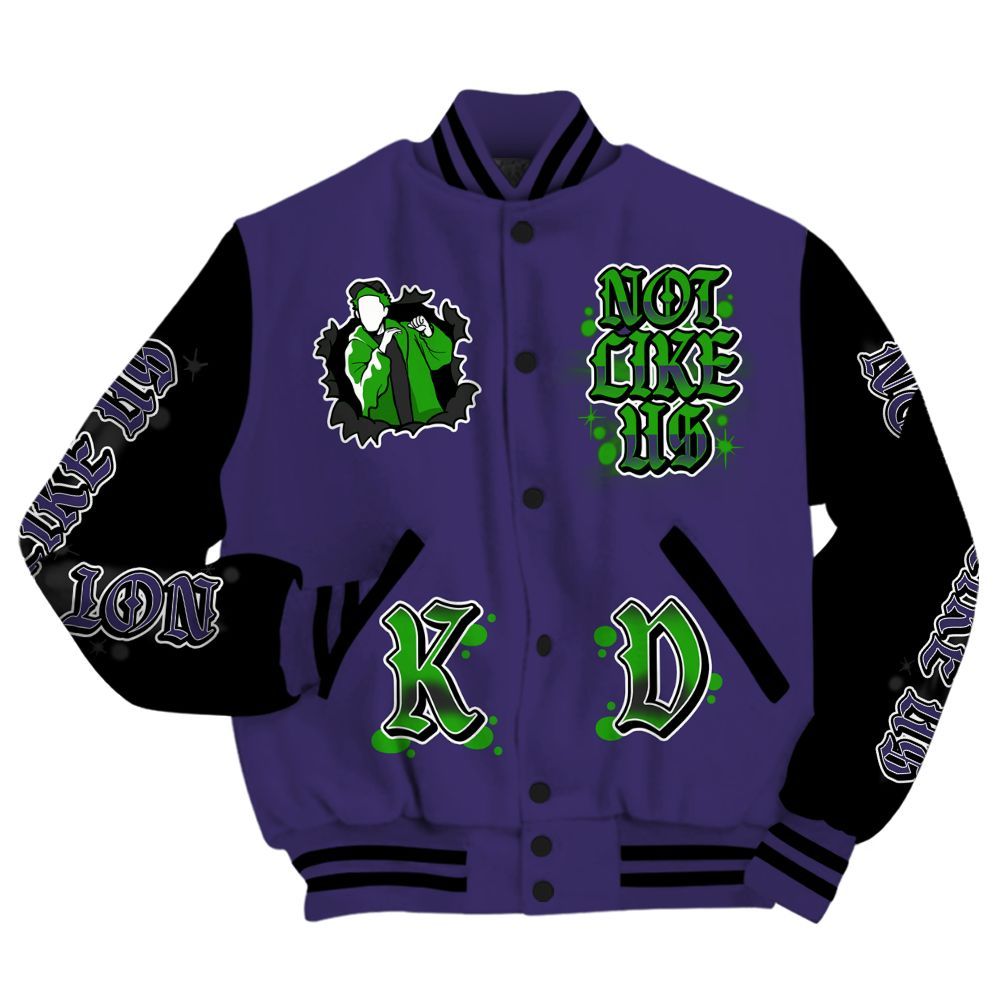 Varsity Jacket To Match Retro Court Purple 13s - None Like Us Graphic All Over Print