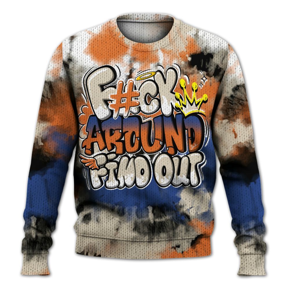 Knitted Sweater To Match Air Max 90 Rattan Birch - Tie Dye FK Around Find Out
