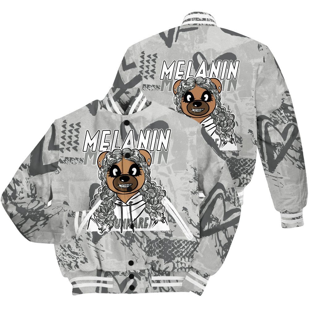 Varsity Jacket To Match Retro Wet Cement 4s Shirt - Pigments Bear Heart Grunge All Over Print