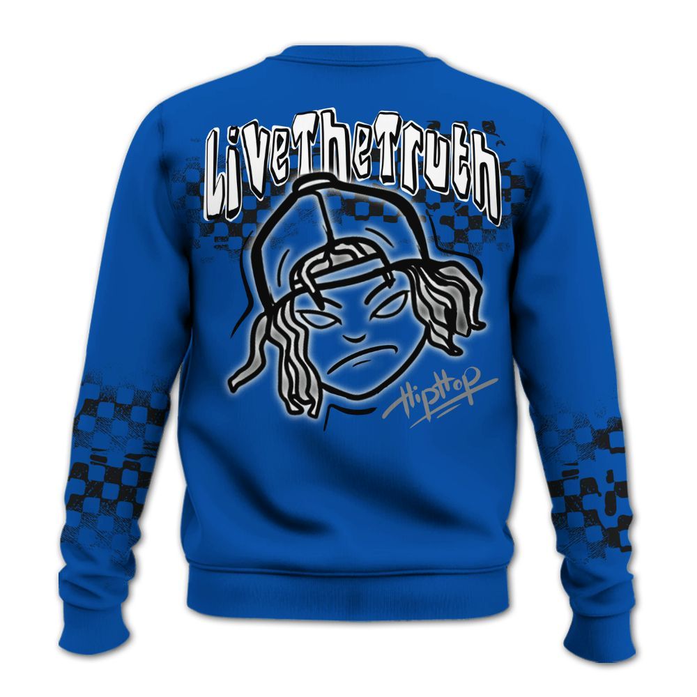 Sweatshirt To Match Racer Blue 5s - Feel Life Street Style All Over Print