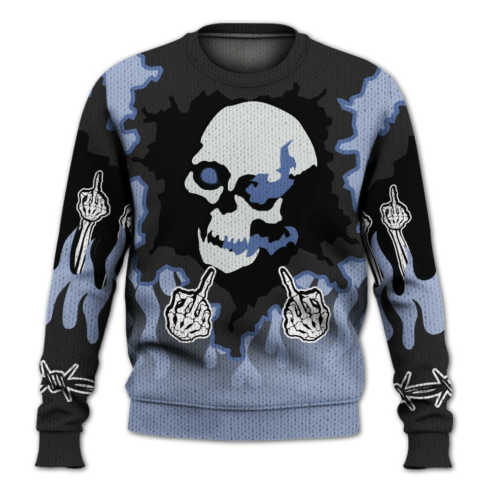 Knitted Sweater To Match Black Metallic 5s - F Around Find Out Graphic Trapped