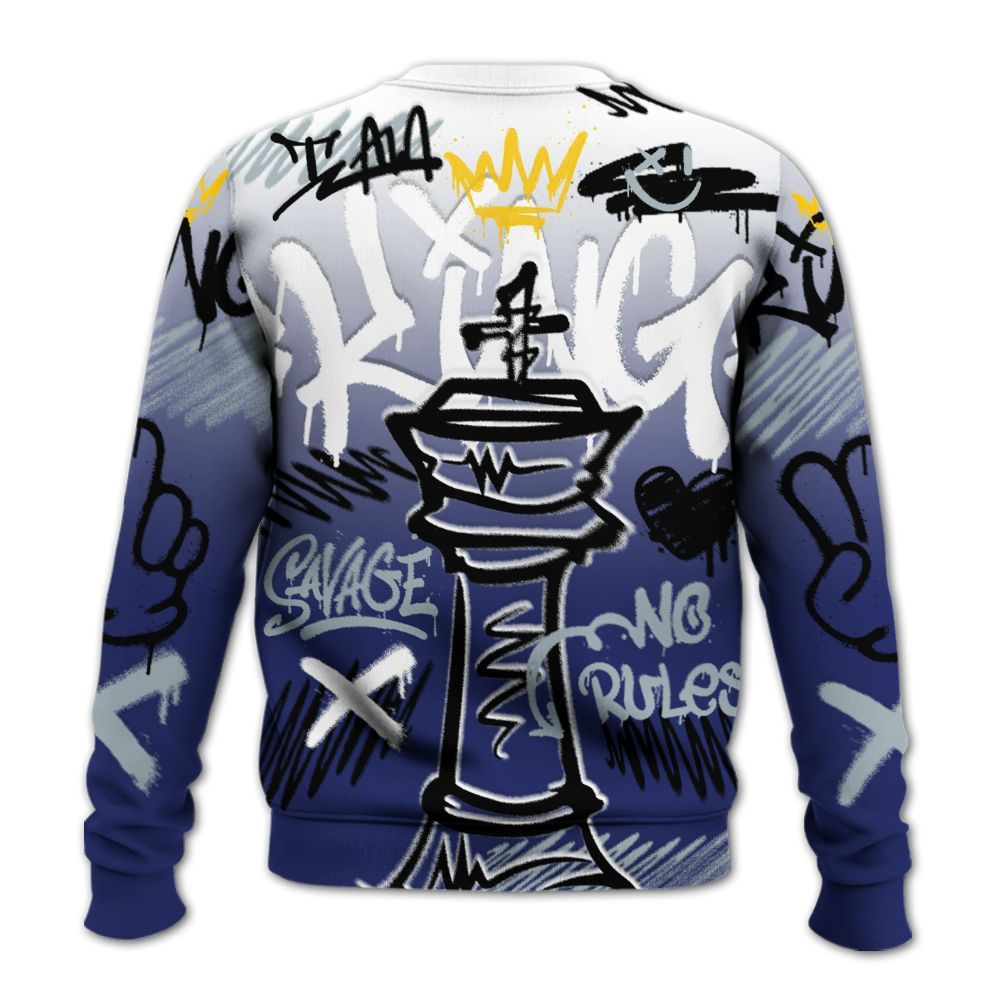Sweatshirt To Match Midnight Navy 11s - Street King Chess Streetwear All Over Print