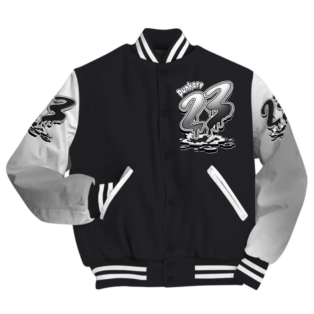 Varsity Jacket To Match Black Patent Low 17s - Custom Name 23 Drip All Over Print