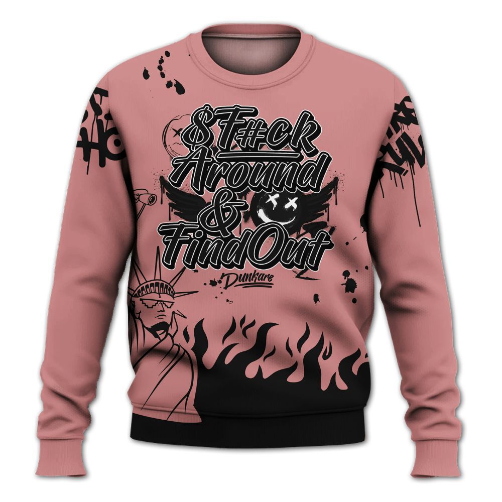 Sweatshirt To Match Low OG Rust Pink 1s - Graphic Fck Around Find Out All Over Print
